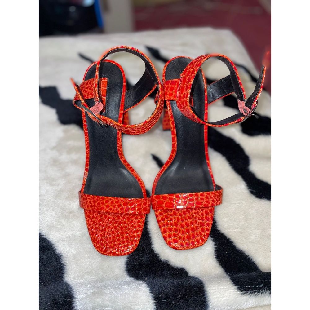 Forever21 Scarlet Snakeskin Heels